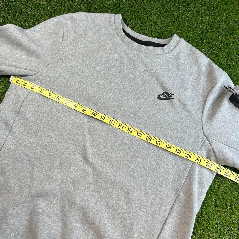 Nike Sportswear Tech Fleece Crewneck Tall Large Gray Sweatshirt Pocket Mens L - Picture 5 of 7